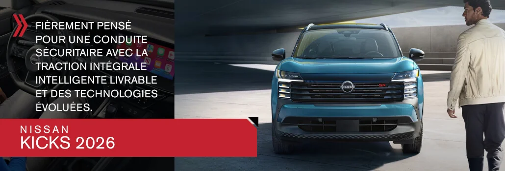 Découvrez le tout nouveau Nissan Kicks 2026 chez Solution Nissan à Châteauguay : style, technologie et performance au rendez‑vous