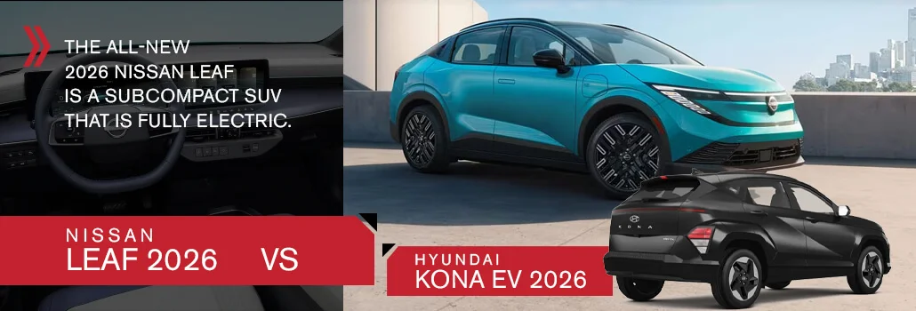 Comparison 2026 Nissan Leaf vs 2026 Hyundai Kona EV: which one to choose in Québec?